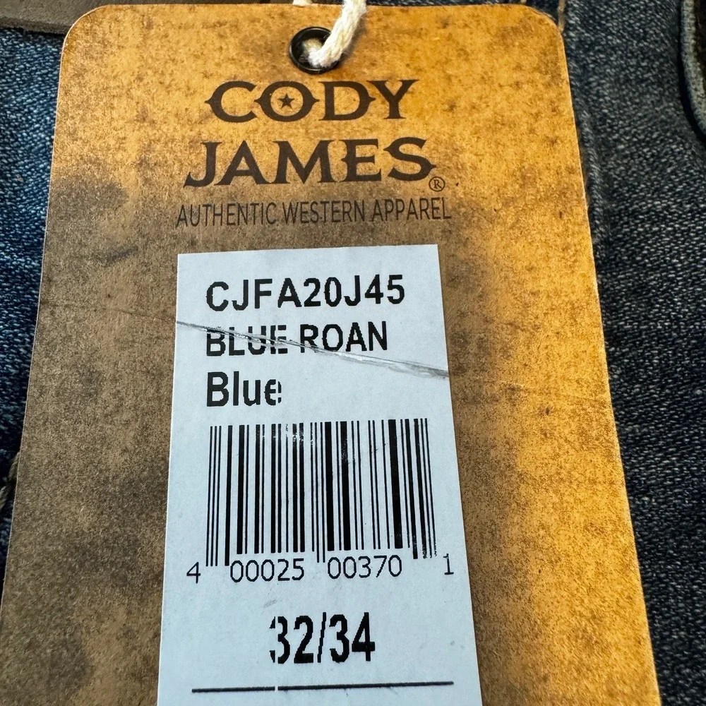 NEW Cody James Men's Slim‎ Straight Jeans 32X34 Roan Wash Western Rodeo Cowboy